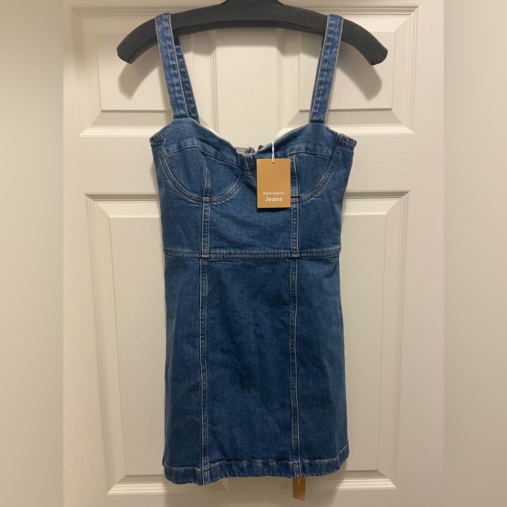 Reformation mini denim dress